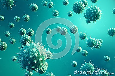 Viral hepatitis infection causing chronic liver disease. Hepatitis viruses. Influenza Virus H1N1. Swine Flu, cell infect Cartoon Illustration