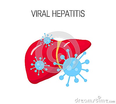 Viral hepatitis vector concept Cartoon Illustration