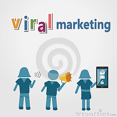 Viral marketing with technology for communicate Vector Illustration