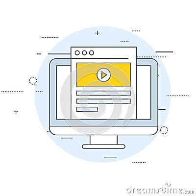 Viral video icon - video marketing, web page Vector Illustration