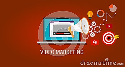 Viral video marketing advertising webinar Vector Illustration