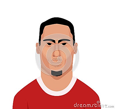 Virgil van Dijk vector portrait Vector Illustration