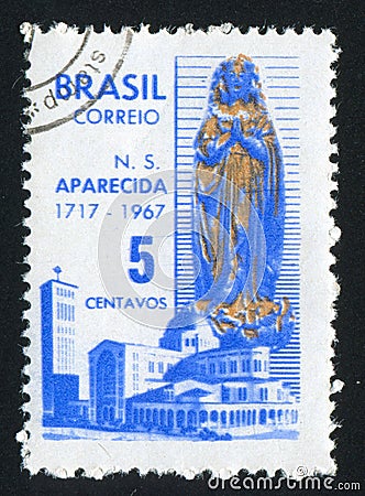 Virgin of the Apparition and Basilica of Aparecida Editorial Stock Photo