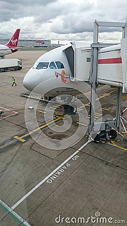 Virgin Atlantic a340 at heathrow Editorial Stock Photo