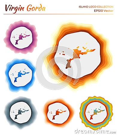 Virgin Gorda logo collection. Vector Illustration