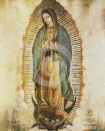 The Virgin of Guadalupe known as the Queen of Americas Stock Photo