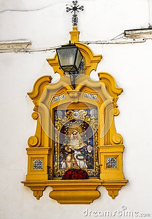 Virgin Mary in Arco del Postigo del Aceite Stock Photo