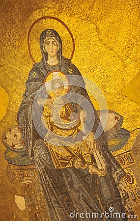 Virgin Mary and Baby Jesus Stock Photo