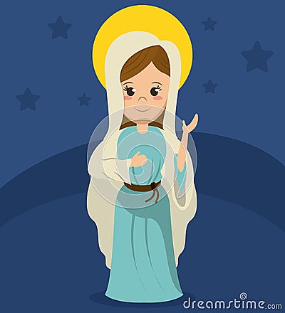 Virgin mary catholicism spirit image Vector Illustration