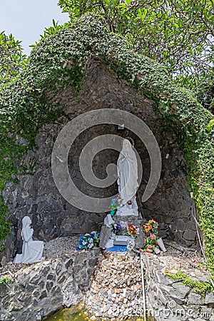 The Virgin Mary grotto at Holy Cross Cathedral Lagos Nigeria Stock Photo