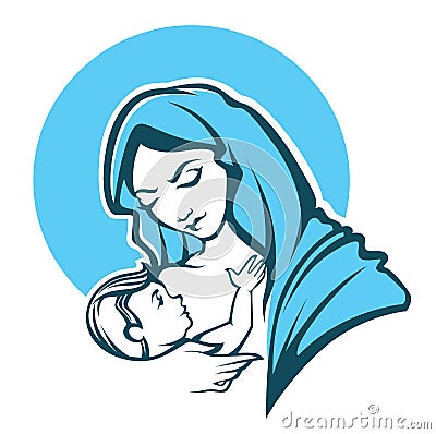 Virgin Mary Vector Illustration