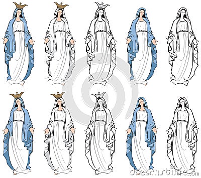 Virgin Mary Vector Illustration