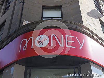 Virgin Money sign in Dundee Editorial Stock Photo