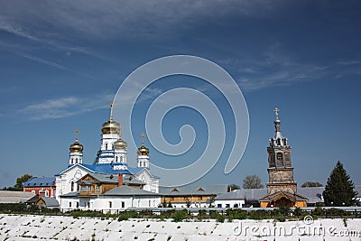 The Virgin of Tikhvin Monastery. Panorama. Stock Photo