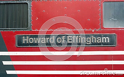 Virgin Trains class87 electric locomotive nameplate Editorial Stock Photo
