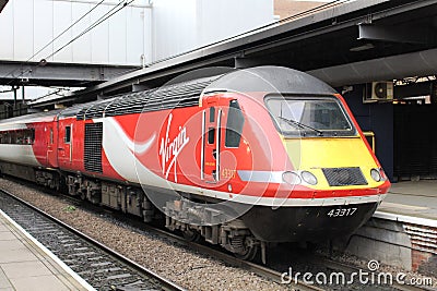 Virgin Trains hst train power car, Leeds station Editorial Stock Photo