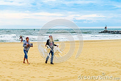 Virginia Beach Boardwalk, Virginia Beach US - September 12, 2017 Editorial Stock Photo