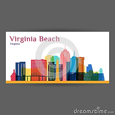 Virginia Beach city architecture silhouette. Vector Illustration