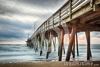 Virginia Beach Fishing Pier Stock Photo