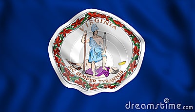 Virginia state flag USA in the wind Stock Photo