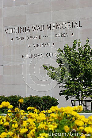 Virginia War Memorial exterior in Richmond, Virginia Editorial Stock Photo