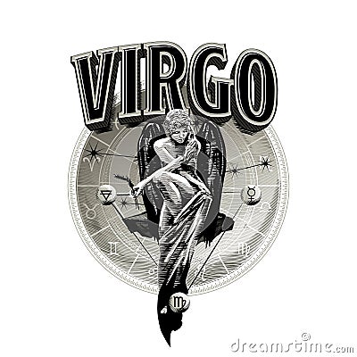 Virgo zodiac sign. Astrology Vector Illustration