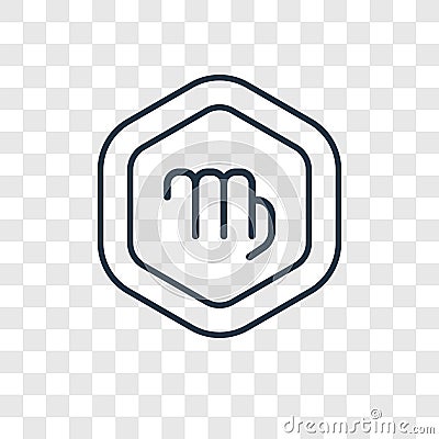 Virgo concept vector linear icon isolated on transparent background, Virgo concept transparency logo in outline style Vector Illustration