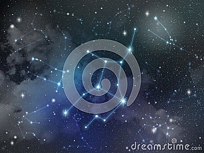 Virgo constellation star Zodiac Stock Photo