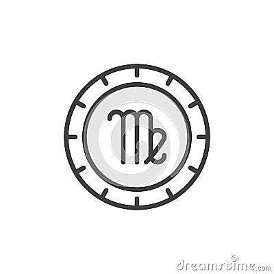 Virgo zodiac outline icon Vector Illustration