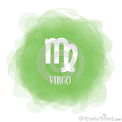 Virgo. Zodiac sign. Astrological calendar. Zodiacal color vector horoscope. Smoky circle. Line symbol Vector Illustration