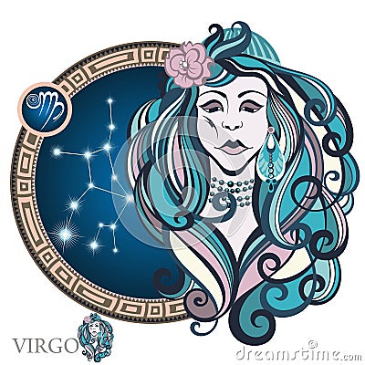 Virgo. Zodiac sign Vector Illustration