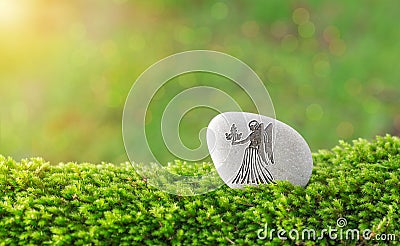 Virgo zodiac symbol in stone Stock Photo