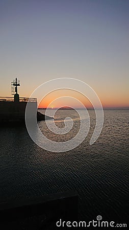 Virtical Italian Summer Sunset And Sea View Stock Photo
