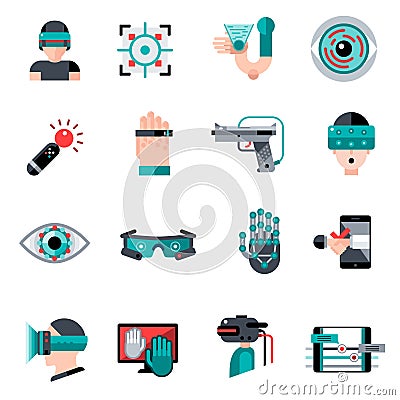 Virtual Augmented Reality Icons Vector Illustration