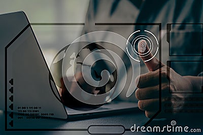 Virtual Business Intelligence Analyst Big data Graphs Charts.Automation RPA innovative technology concept business process on virt Stock Photo