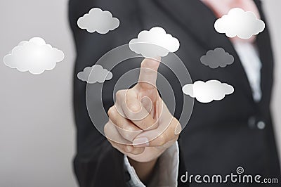 Virtual cloud interface Stock Photo