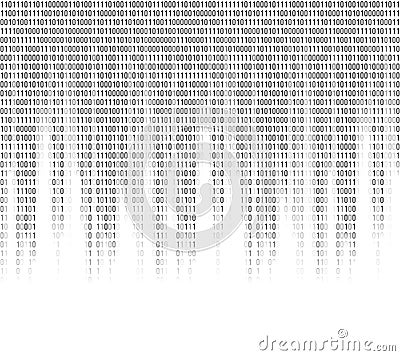 Virtual computer binary code abstract background Vector Illustration