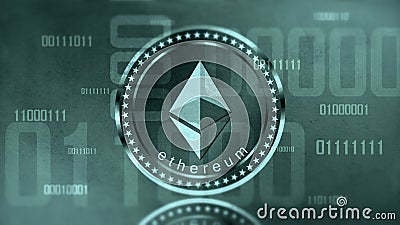 Virtual cryptocurrency Ethereum sign Editorial Stock Photo