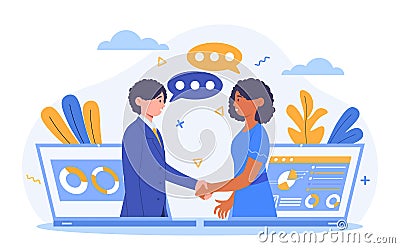 Virtual deal concept Vector Illustration