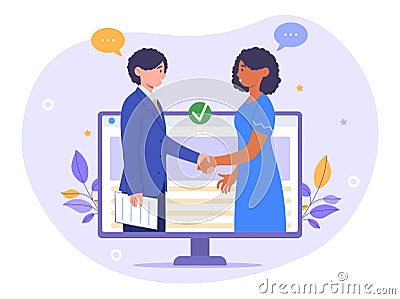 Virtual deal concept Vector Illustration