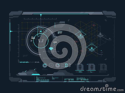 Virtual digital interface Vector Illustration