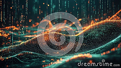 Virtual environment insights dynamic data visualization and abstract perspectives Stock Photo