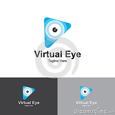 Virtual Eye Logo Design Template-Eye vision logo. Eyeball design. Stock Photo