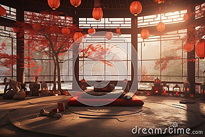 Virtual Happy Chinese New Year Meditation Stock Photo