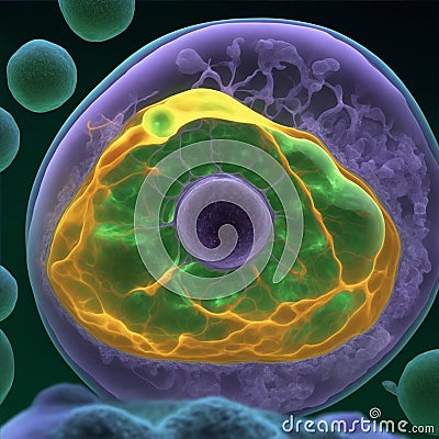 virtual image of cells in the body repairing themselves Stock Photo