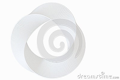 The virtual image of Mobius ring geometric figure, 3d rendering Cartoon Illustration