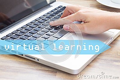 Virtual learning concept Stock Photo