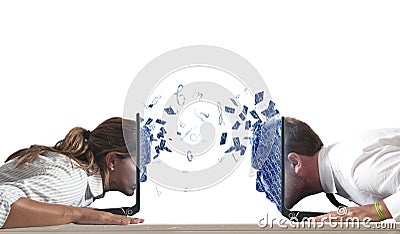 Virtual love Stock Photo