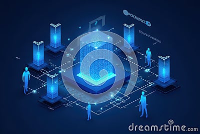 Virtual Machine Hosting Interface Stock Photo