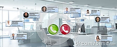 Virtual meeting in modern premises Stock Photo